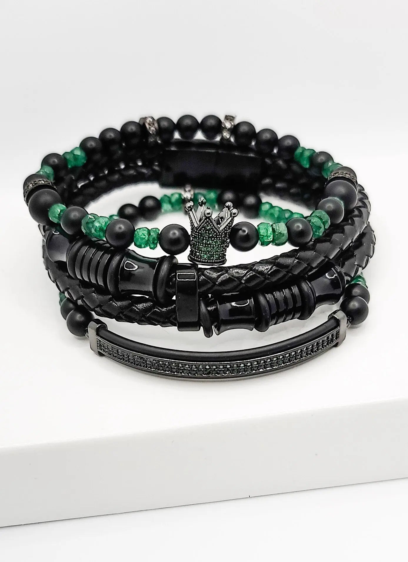 Emerald Stone Bracelet Set