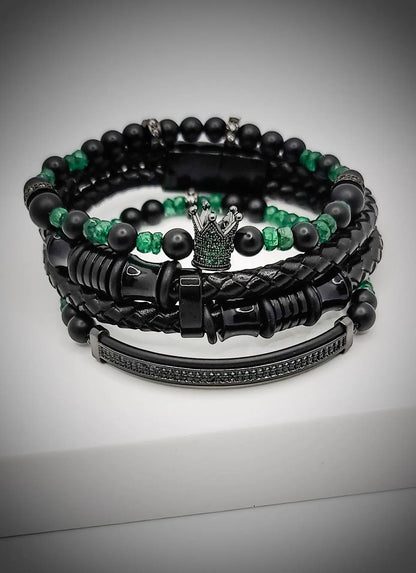 Emerald Stone Bracelet Set