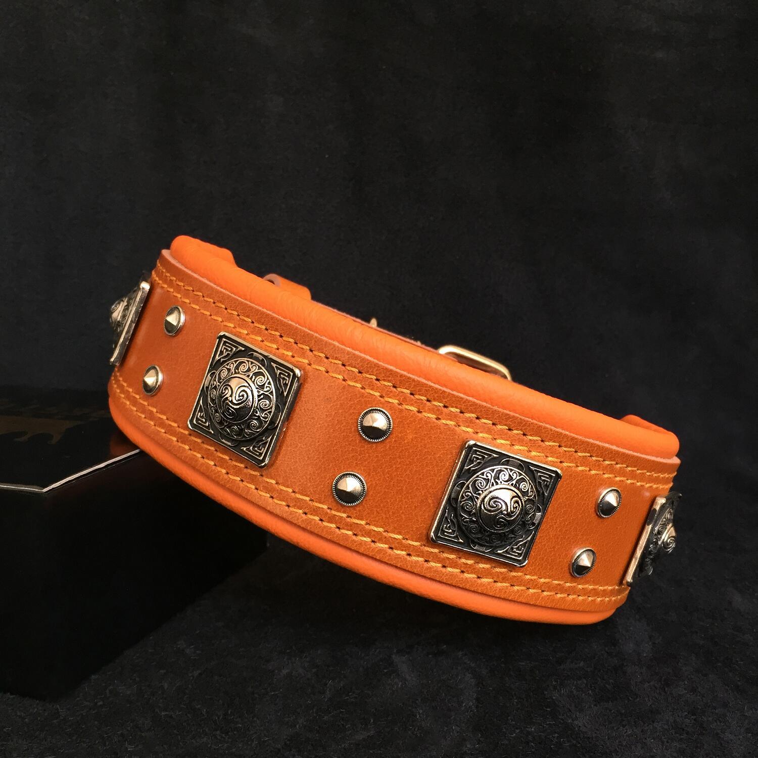 The "Eros" Dog Collar 2.5-inch Wide. Brown