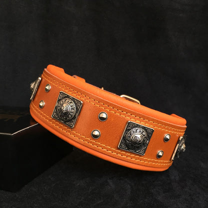 The "Eros" Dog Collar 2.5-inch Wide. Brown