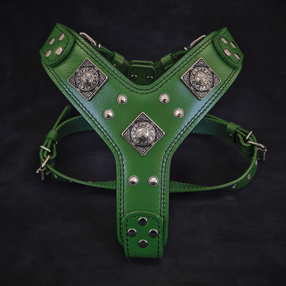The "Eros" Dog Harness. Green