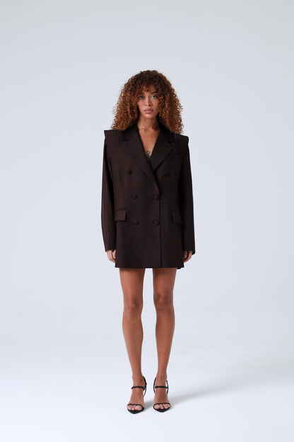 Broadway 3-Piece Monica Tailored Virgin Wool Suit in Dark Coffee