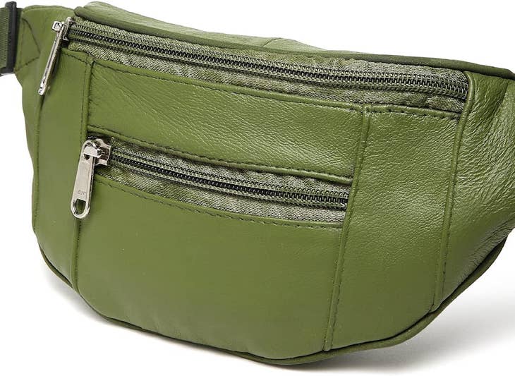 Carl Sheep Nappa Leather Small Size Olive Waist Fanny Bag