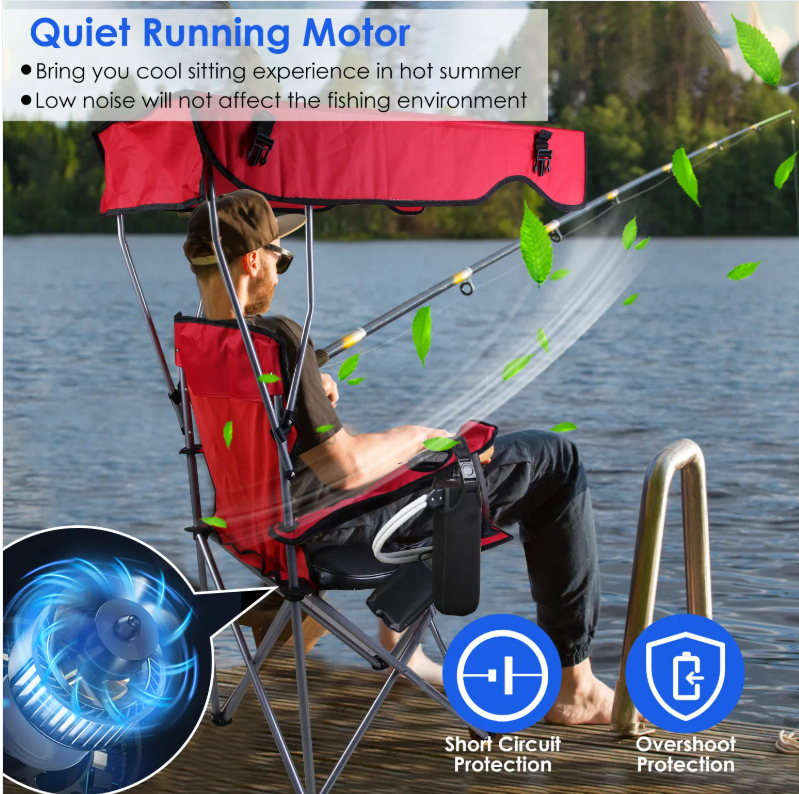 LITEGUEST™ Fan-Cooled Outdoor Seat Cushion – Portable Air Circulation Pad for Fishing & Camping