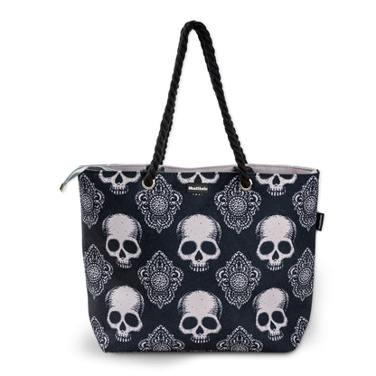 Gothic Black Skull Shoulder Beach Bag