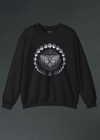 Lunar Vibes Moth Moon Gothic Sweatshirt