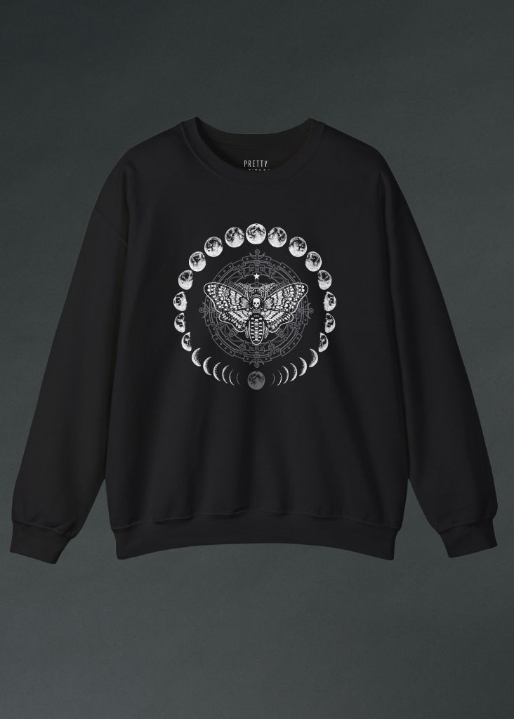 Lunar Vibes Moth Moon Gothic Sweatshirt