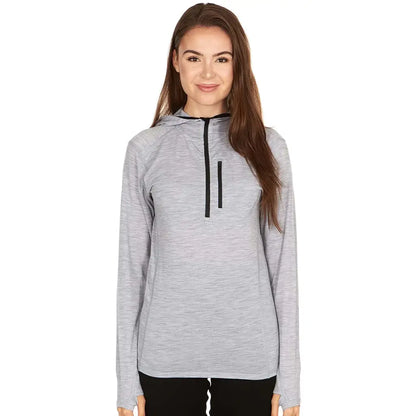 Women's Wool 1/4 Zip Sun Hoodie Woolverino