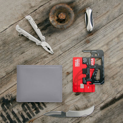 Carry-It-All Bifold Men's Leather Wallet (American Flag optional)