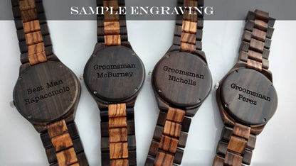 Groomsmen Set Of 5 Wooden Men's Watches - Creativo