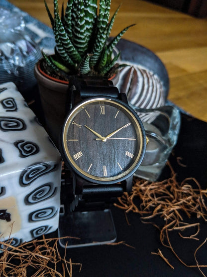 Groomsmen Set Of 5 Wooden Watches - Ebony Arce