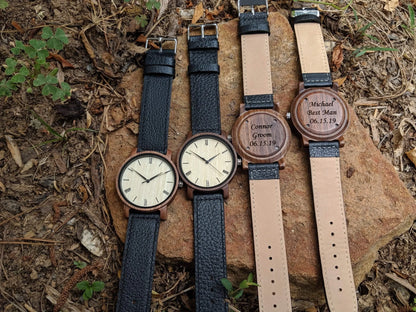 Groomsmen Set Of 7 Wooden Men's Watches Walnut Arce
