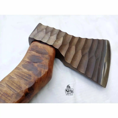 Hand-finished Workshop Axe with Chisel-textured Steel Head and Premium Hardwood Shaft