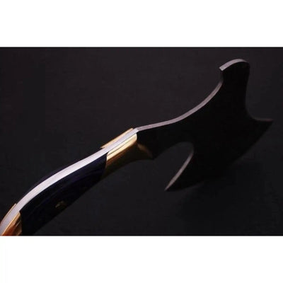 Hand-Forged Damascus Bearded Hatchet with Purple wood and brass Handle