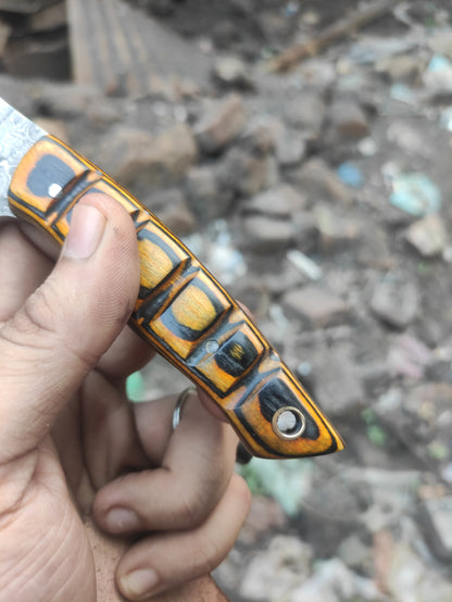 Handmade Damascus Mini EDC Knife — Everyday Carry Survival Tool