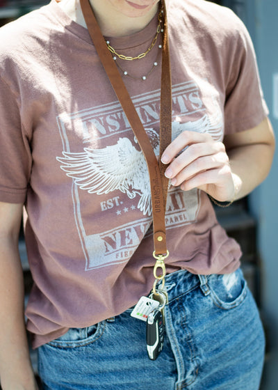 Leather Lanyard – Handcrafted Full-Grain Key & ID Holder