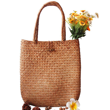 Handmade Rattan Storage Bags with Button