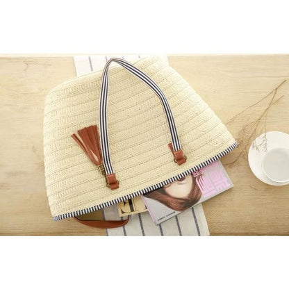 Summer Style Straw Tassel Tote Bag