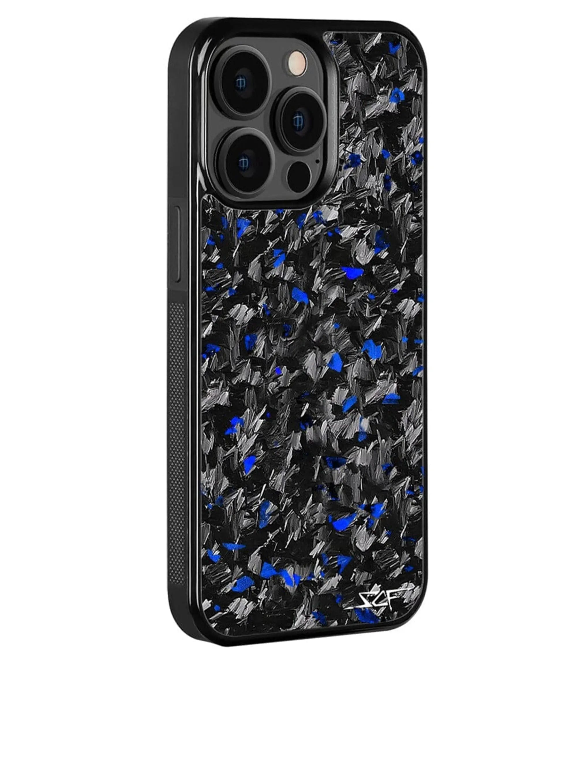 iPhone 15 Pro Max Real Blue Flake Forged Carbon Fiber Phone Case | CLASSIC Series