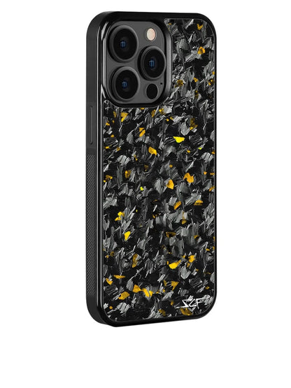 iPhone 15 Pro Max Real Gold Flake Forged Carbon Fiber Phone Case | CLASSIC Series