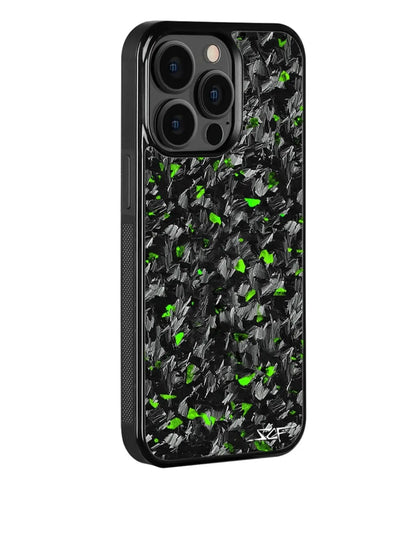 iPhone 15 Pro Max Real Green Flake Forged Carbon Fiber Phone Case | CLASSIC Series