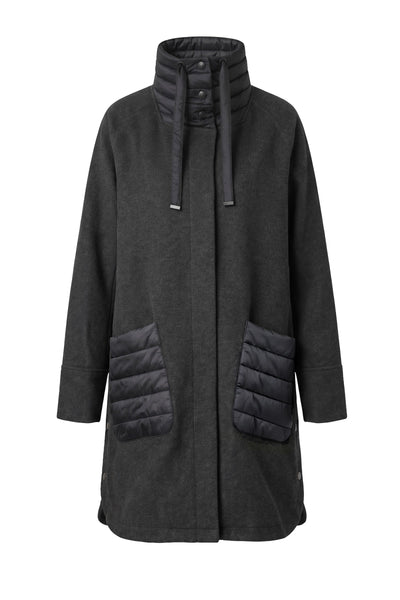 Iki Mixed Media Cocoon Coat