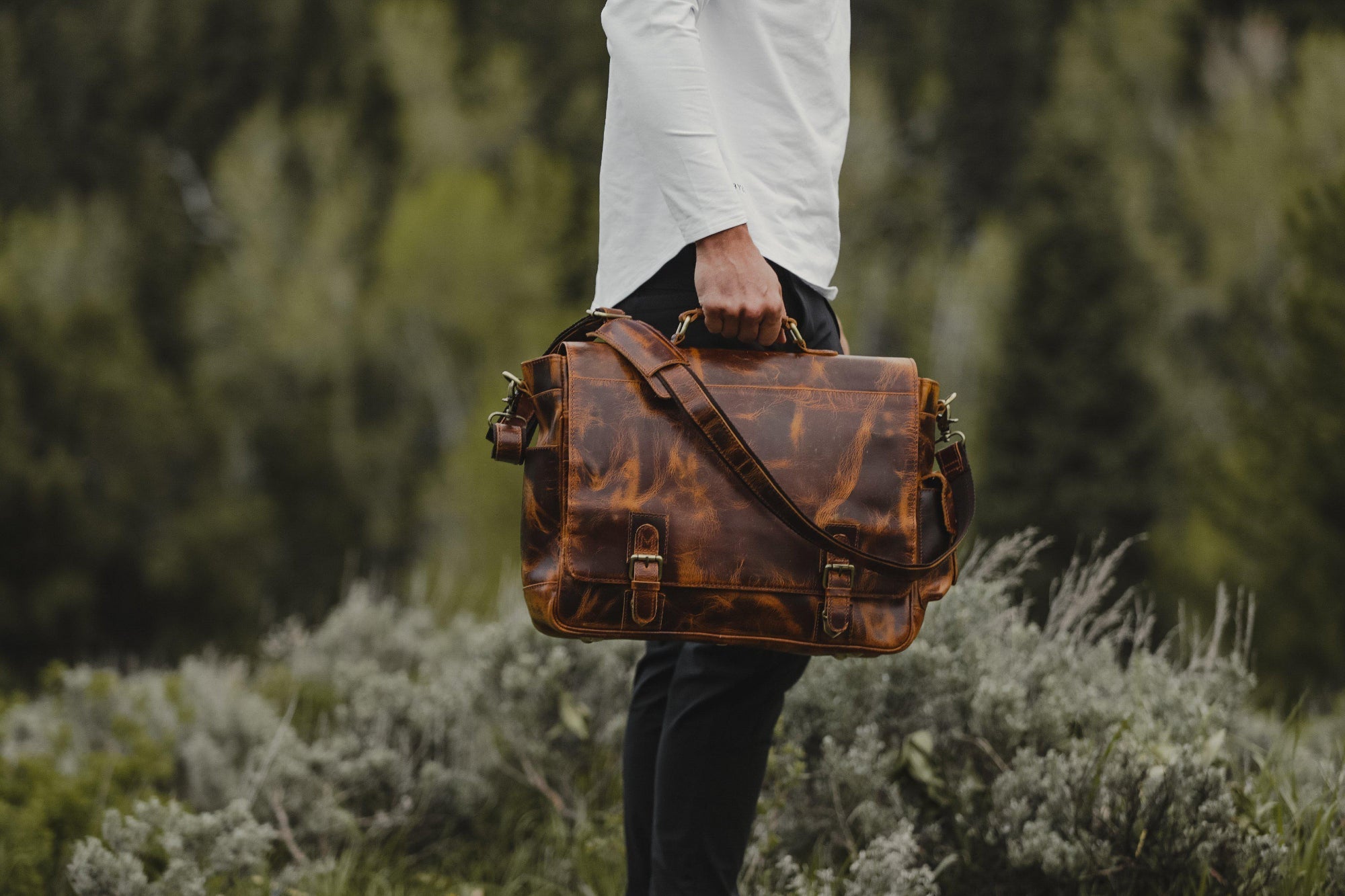 Sitka Leather Messenger Bag