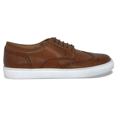 Men's Don Giovanni Wingtips Sneakers - Cognac w/ White Sole