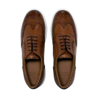 Men's Don Giovanni Wingtips Sneakers - Cognac w/ White Sole