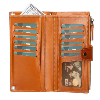 Kaycee Leather Women's Cell Phone Wallet with Strap