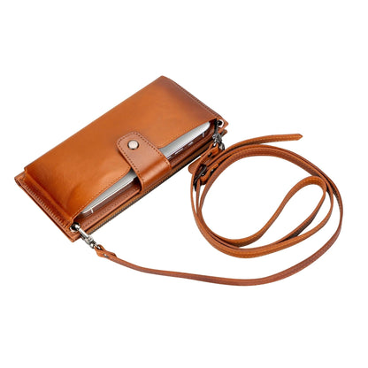 Kaycee Leather Women's Cell Phone Wallet with Strap