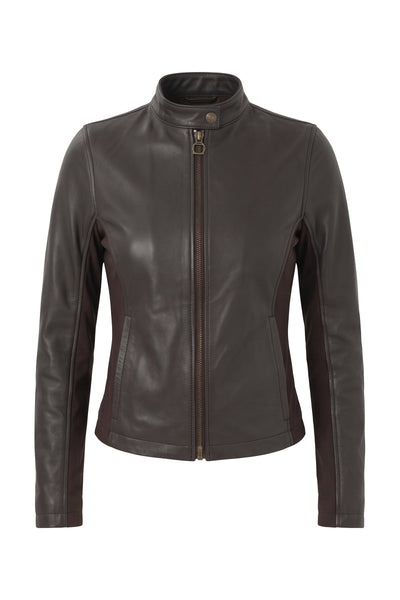 Kensington Mixed Media Moto Leather Jacket