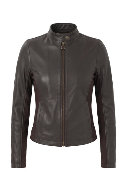 Kensington Mixed Media Moto Leather Jacket