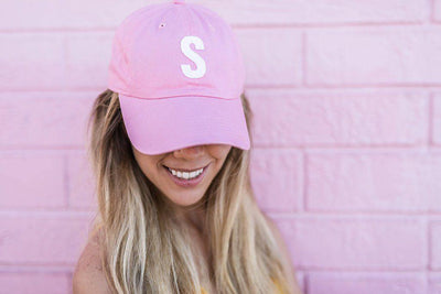 Light Pink Letter Baseball Hat