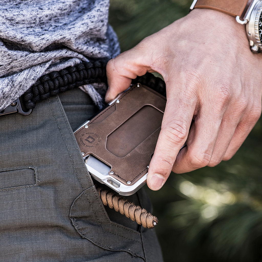 M1 MAVERICK™ TACTICAL WALLET - SINGLE POCKET RAWHIDE LEATHER