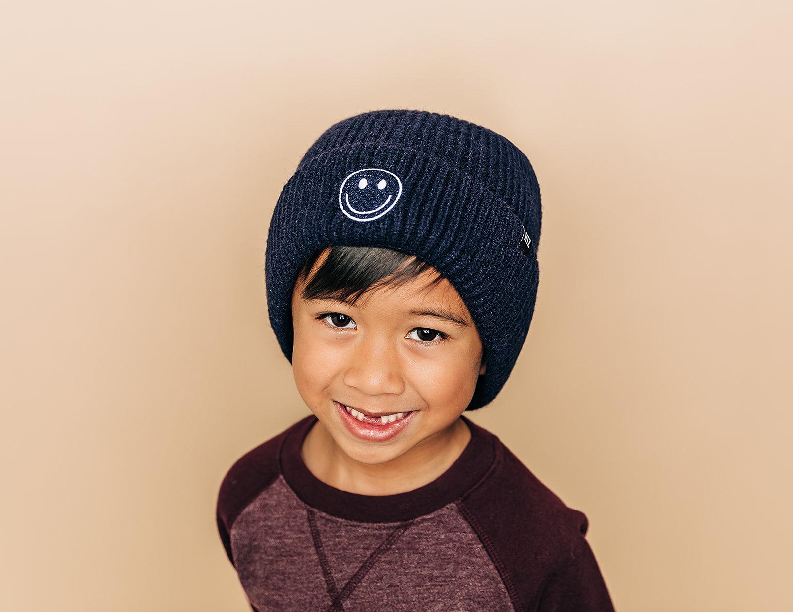 Cozy Smiley Face Knit Beanie