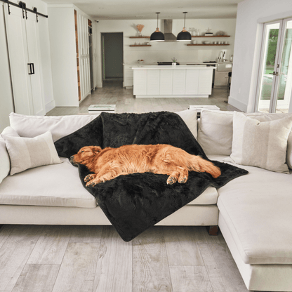 PupProtector™ Short Fur Waterproof Throw Blanket - Midnight Black