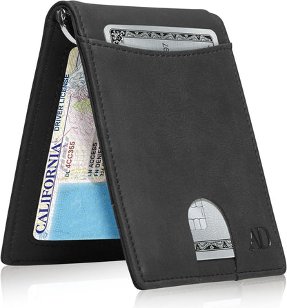 Money Clip Bifold Wallet with Pull Strap