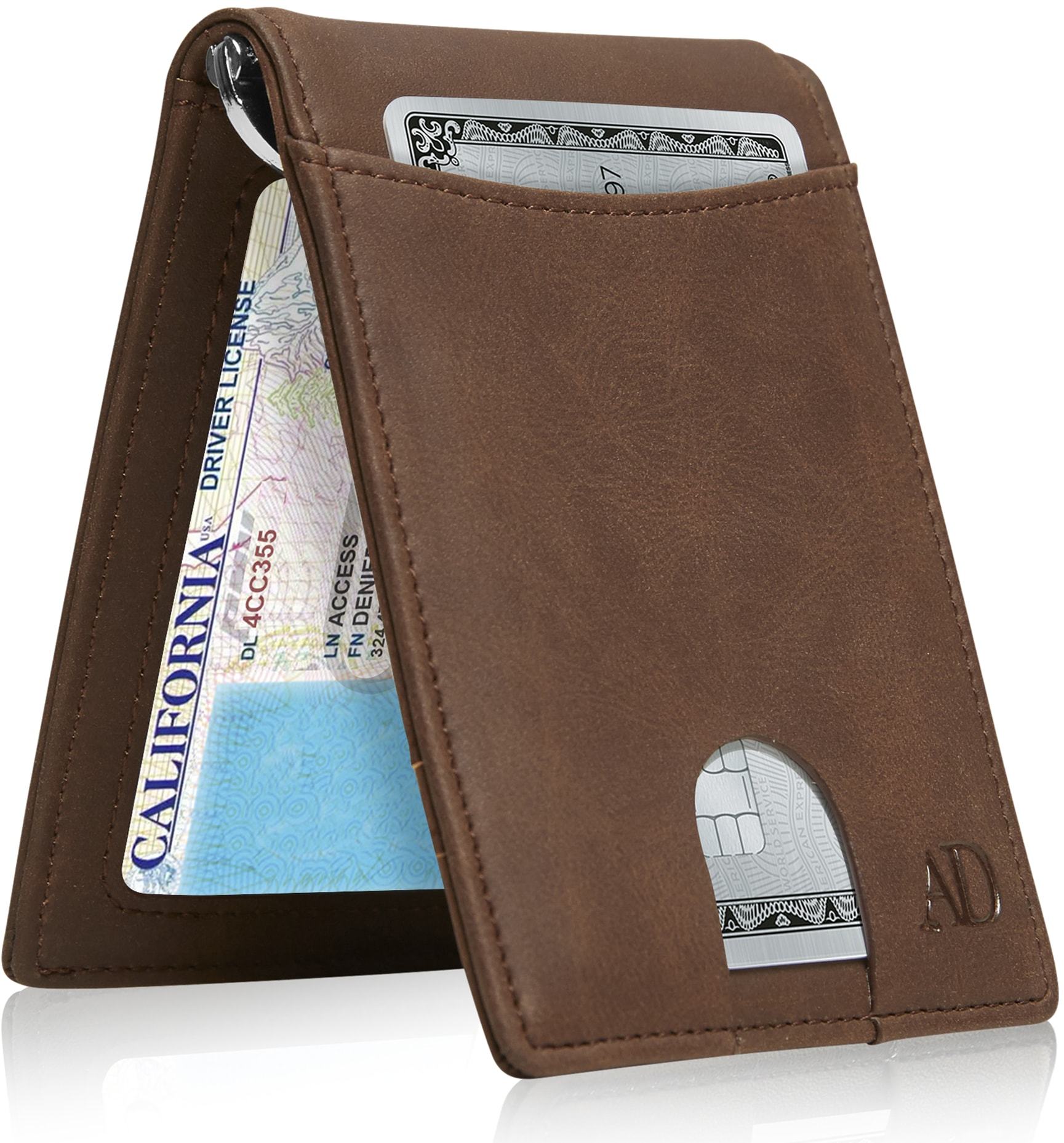 Money Clip Bifold Wallet with Pull Strap