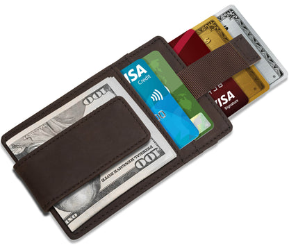 Vegan Leather Money Clip Card Holder