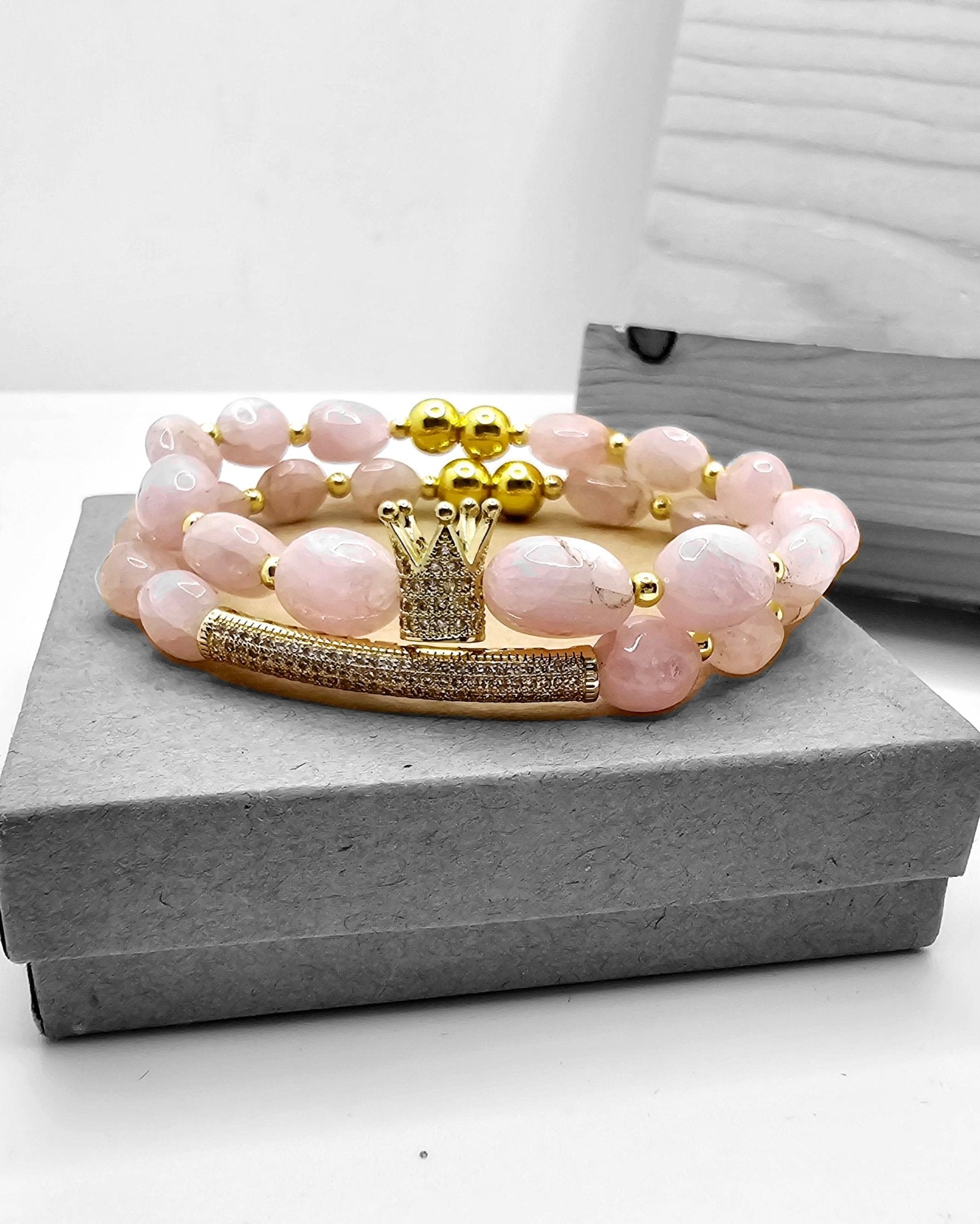 Morganite Crown Bracelet set