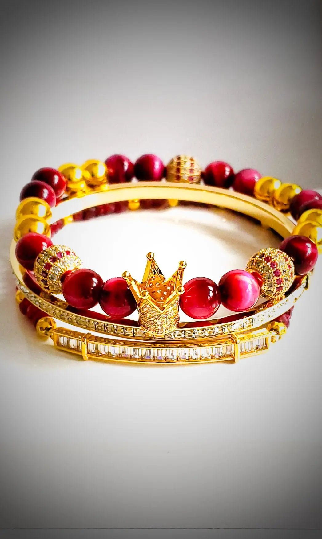 My "Ruby" Crown Bracelet Set