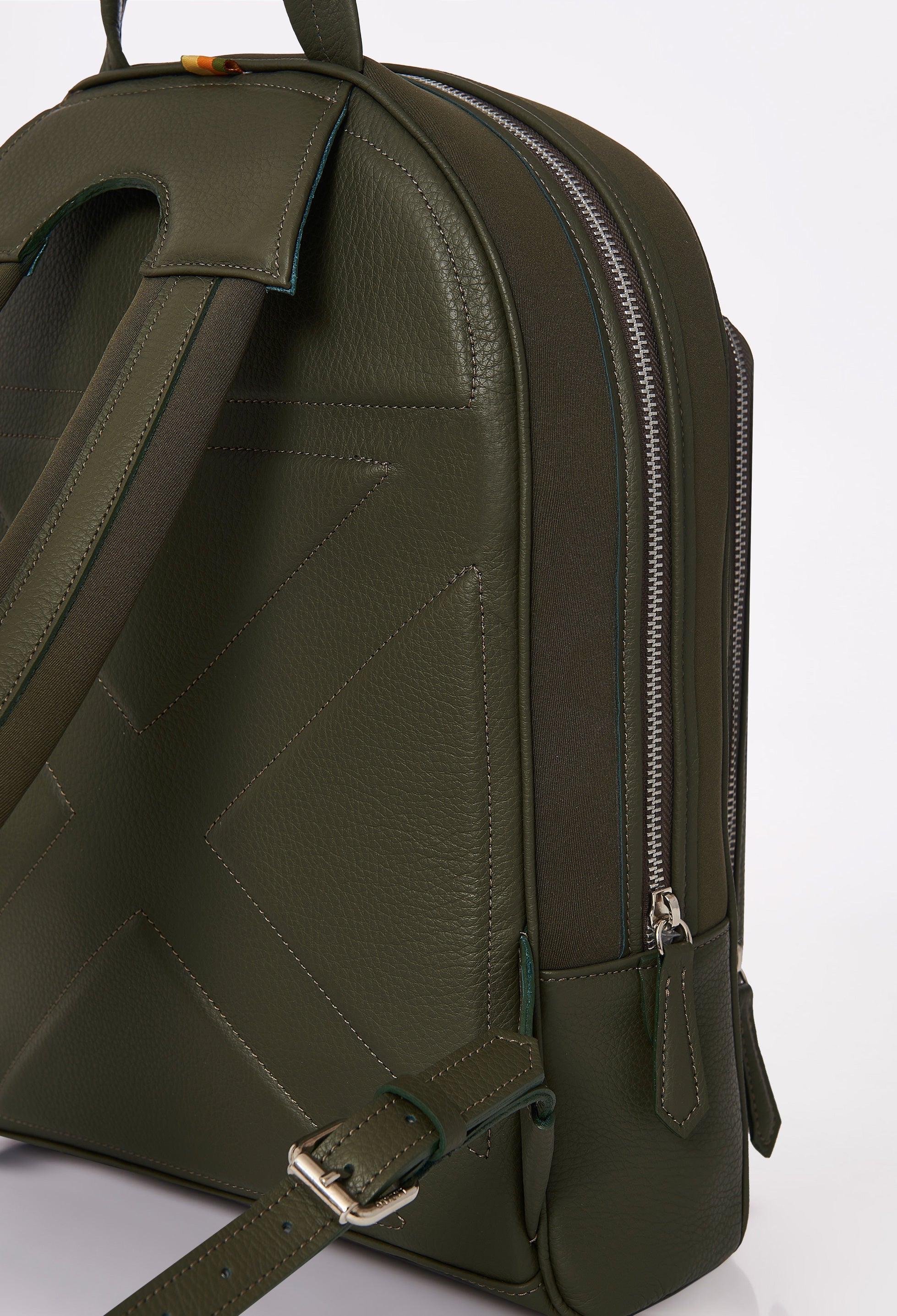 Olive Everyday Neoprene & Leather Backpack