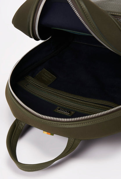 Olive Everyday Neoprene & Leather Backpack