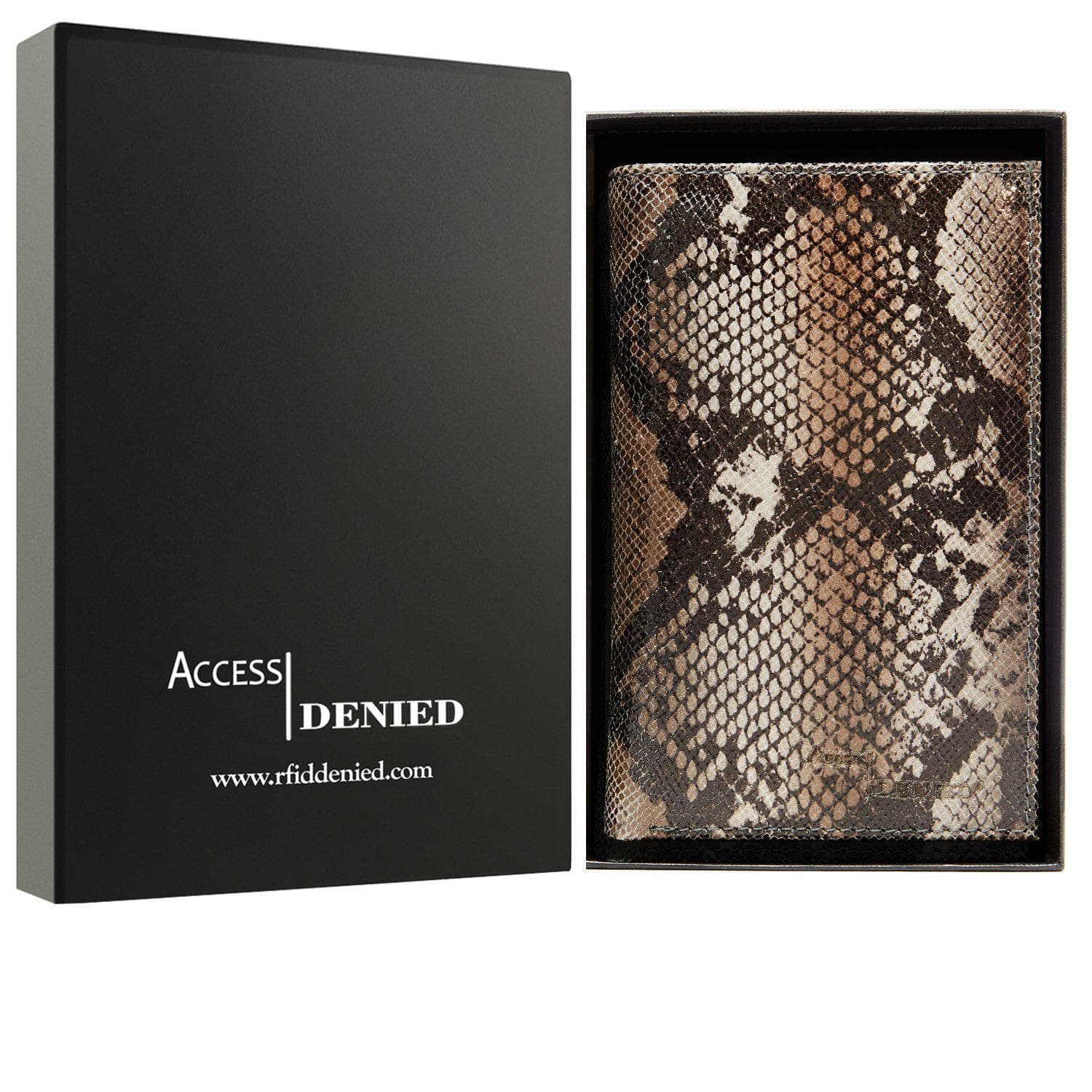 Leather Snakeskin Passport Holder