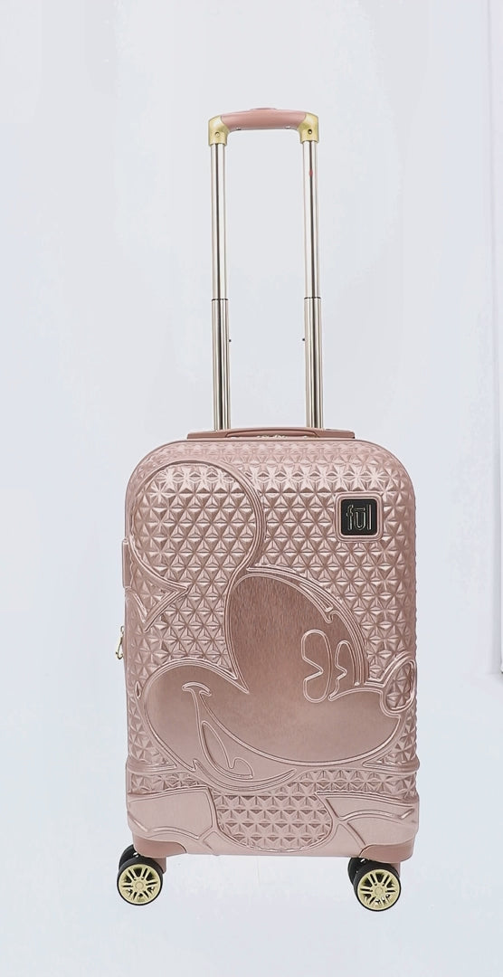 Mickey Mouse Rolling Luggage FŪL Disney Luggage 22.5" Rose Gold