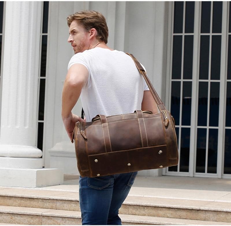 The Wainwright Weekender | Round Vintage Leather Duffel