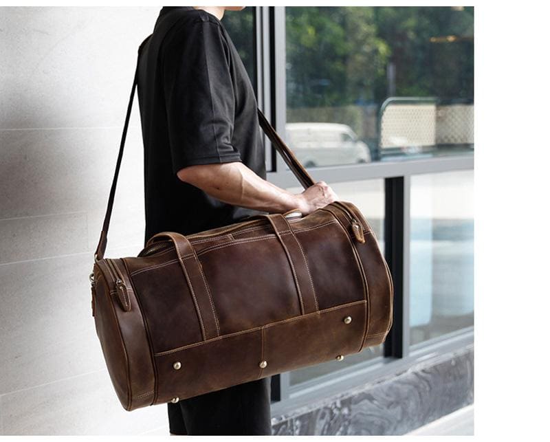 The Wainwright Weekender | Round Vintage Leather Duffel