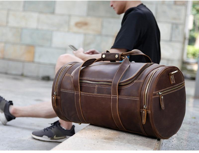 The Wainwright Weekender | Round Vintage Leather Duffel