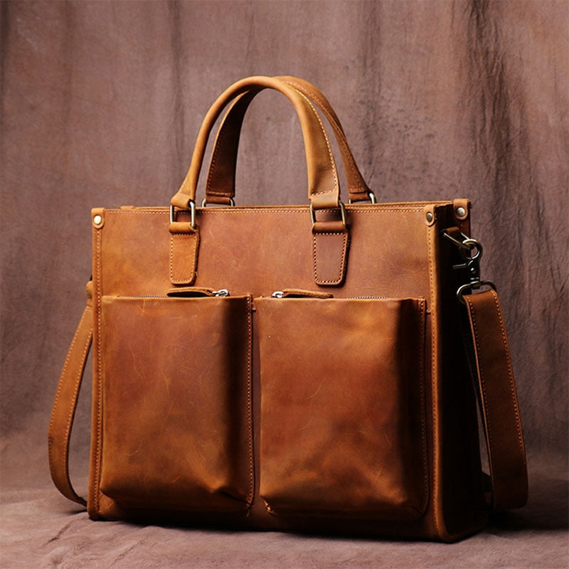 The Dagmar Leather Briefcase | Vintage Leather Messenger Bag